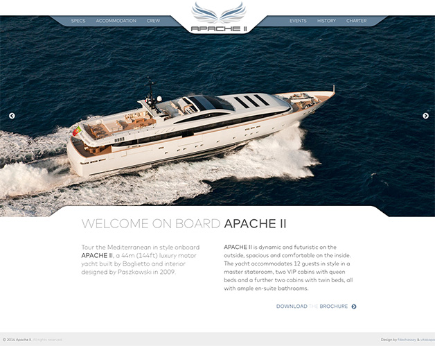apache II website homepage