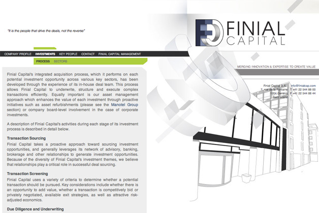 finial capital website internal page